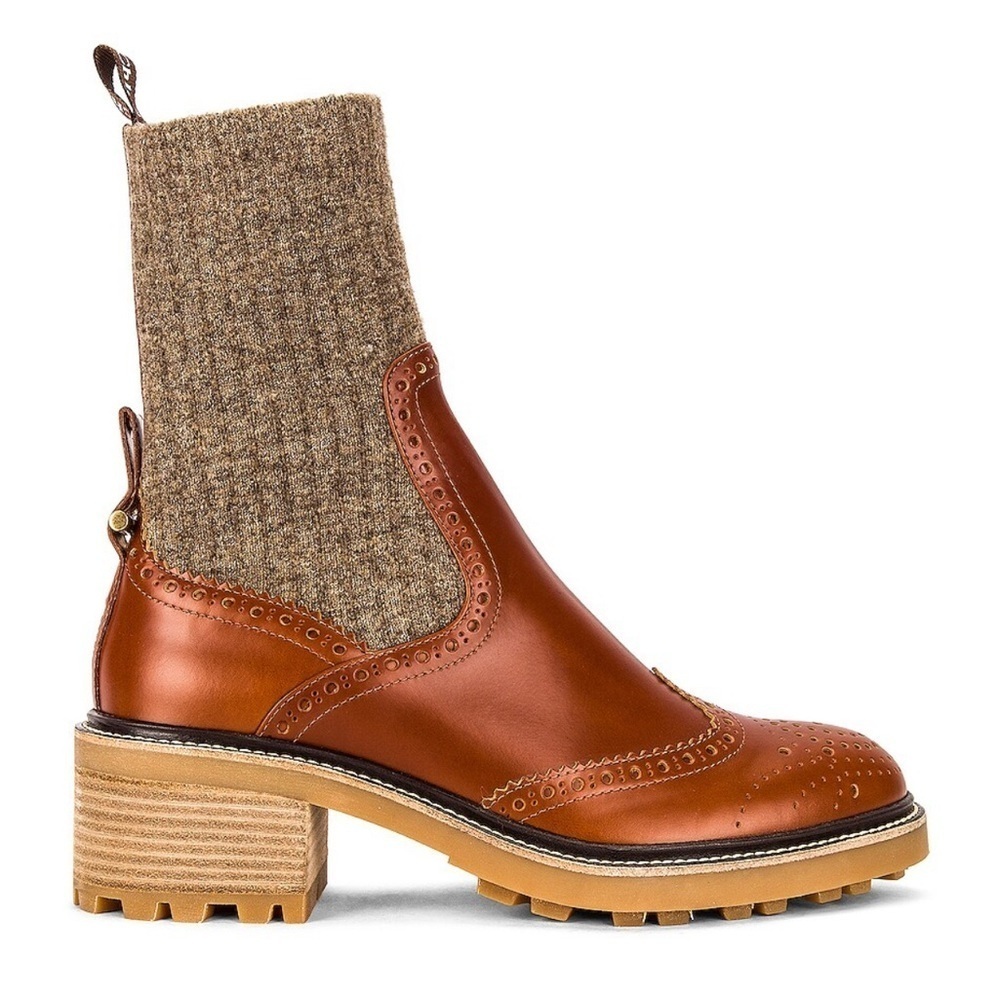 NWT Chloe Franne Ankle Boots in Classic Tobacco - size 36